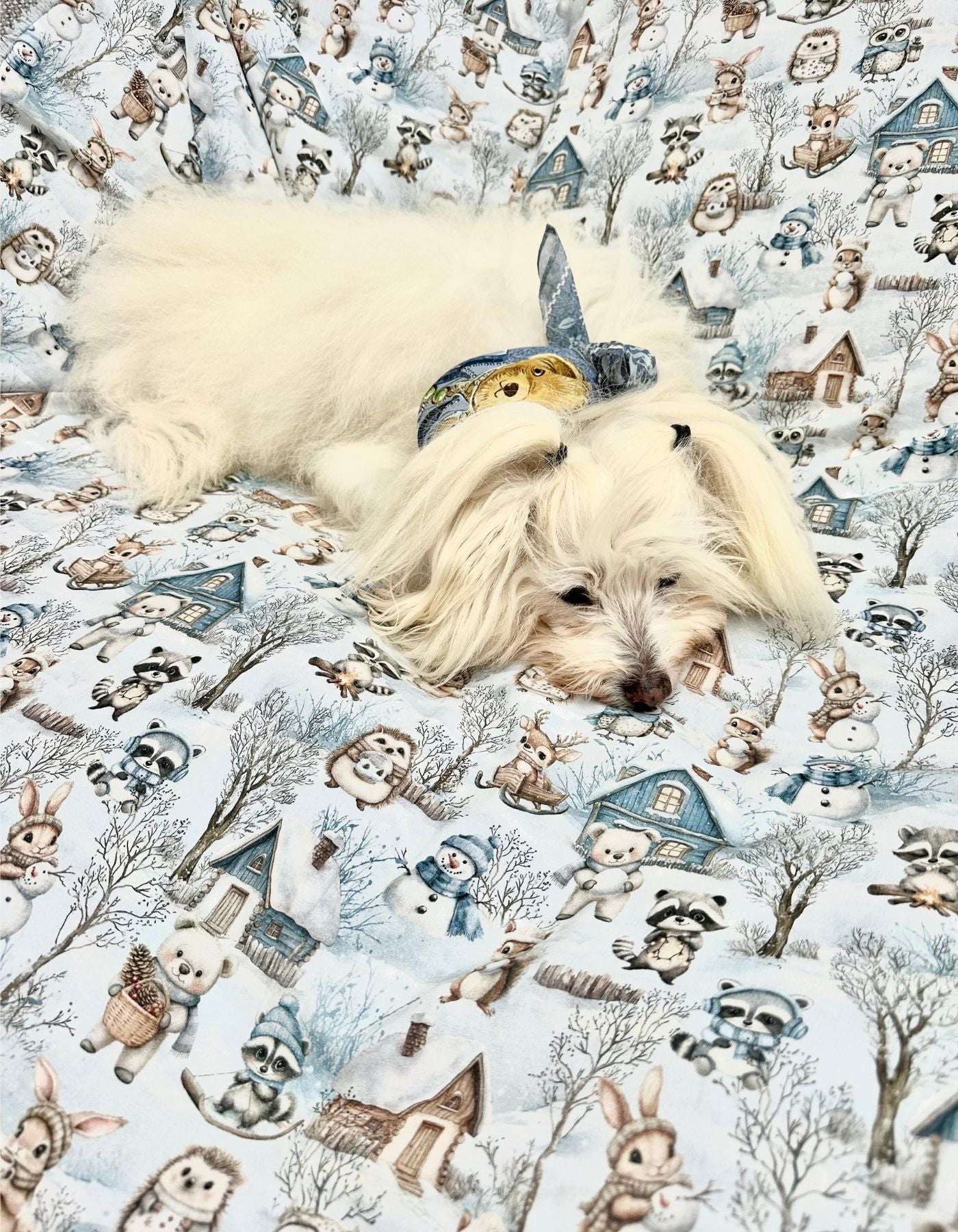 COMMANDE PERSONNALISEE - Couverte Bataille de boules de neige - 145x125cm