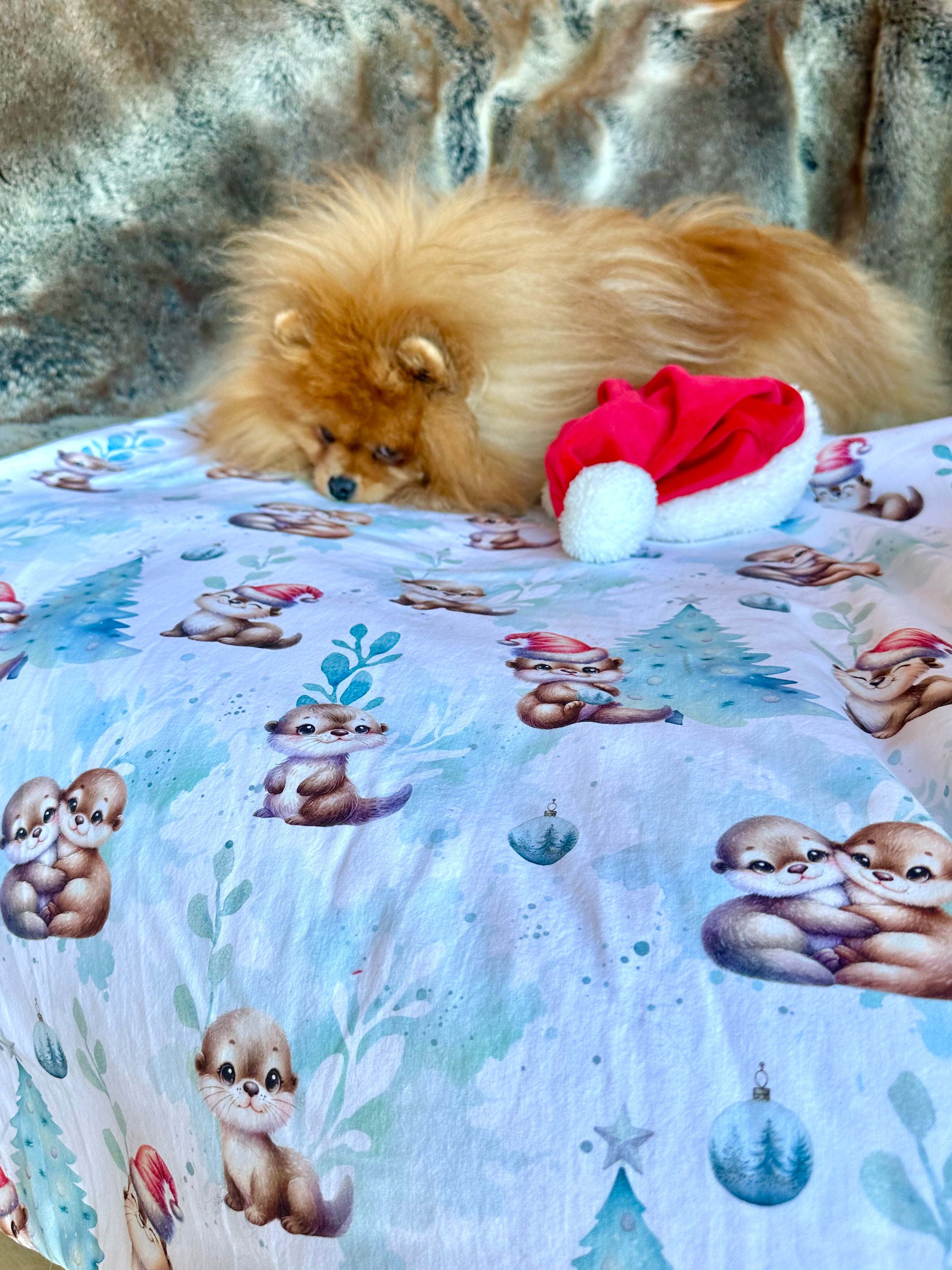 Couverture LE NOEL DES PETITES LOUTRES - 78x68cm - Cacao