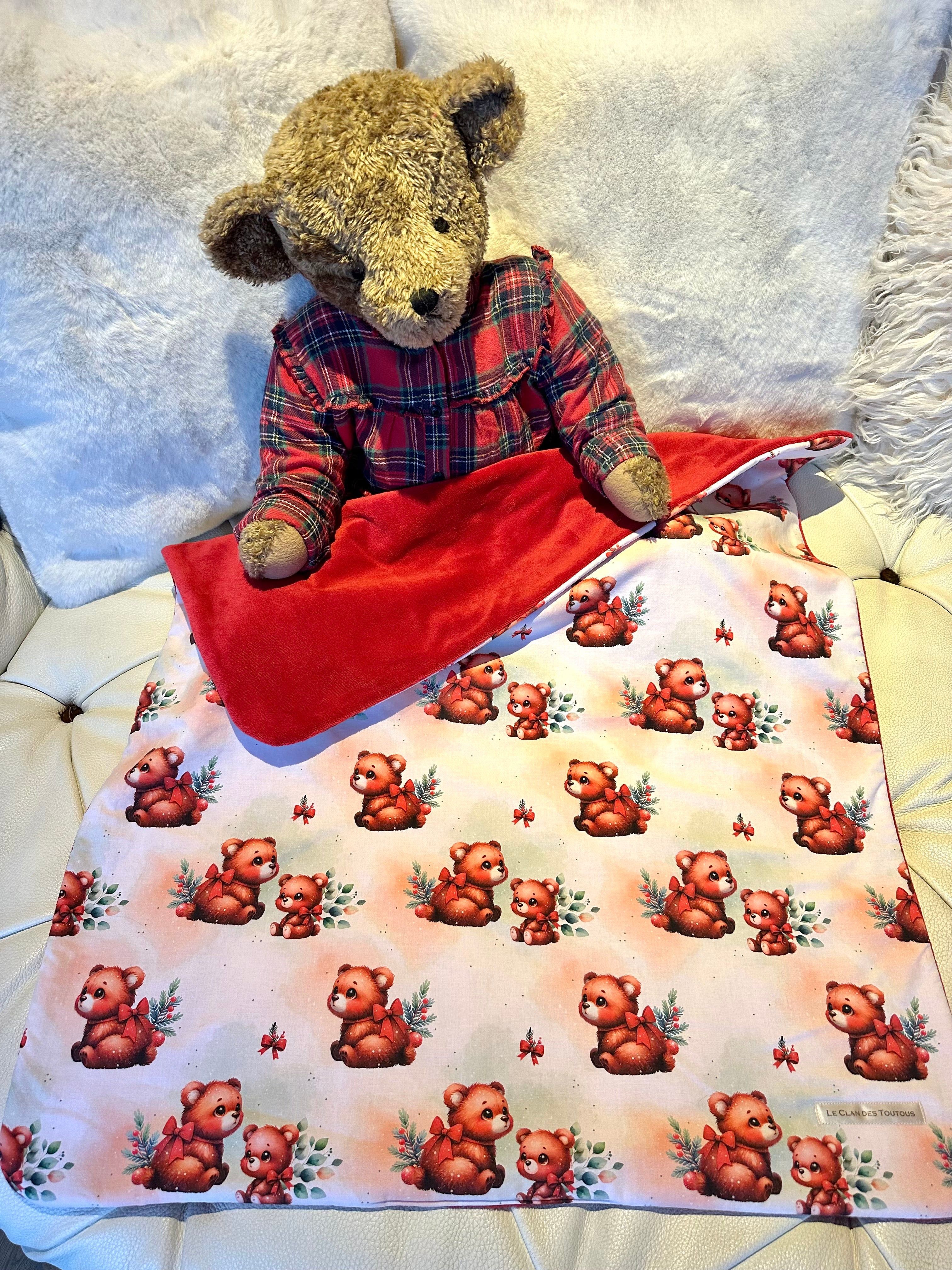 Couverture LES MIGNONS OURSONS FETENT NOEL - 82x69 cm