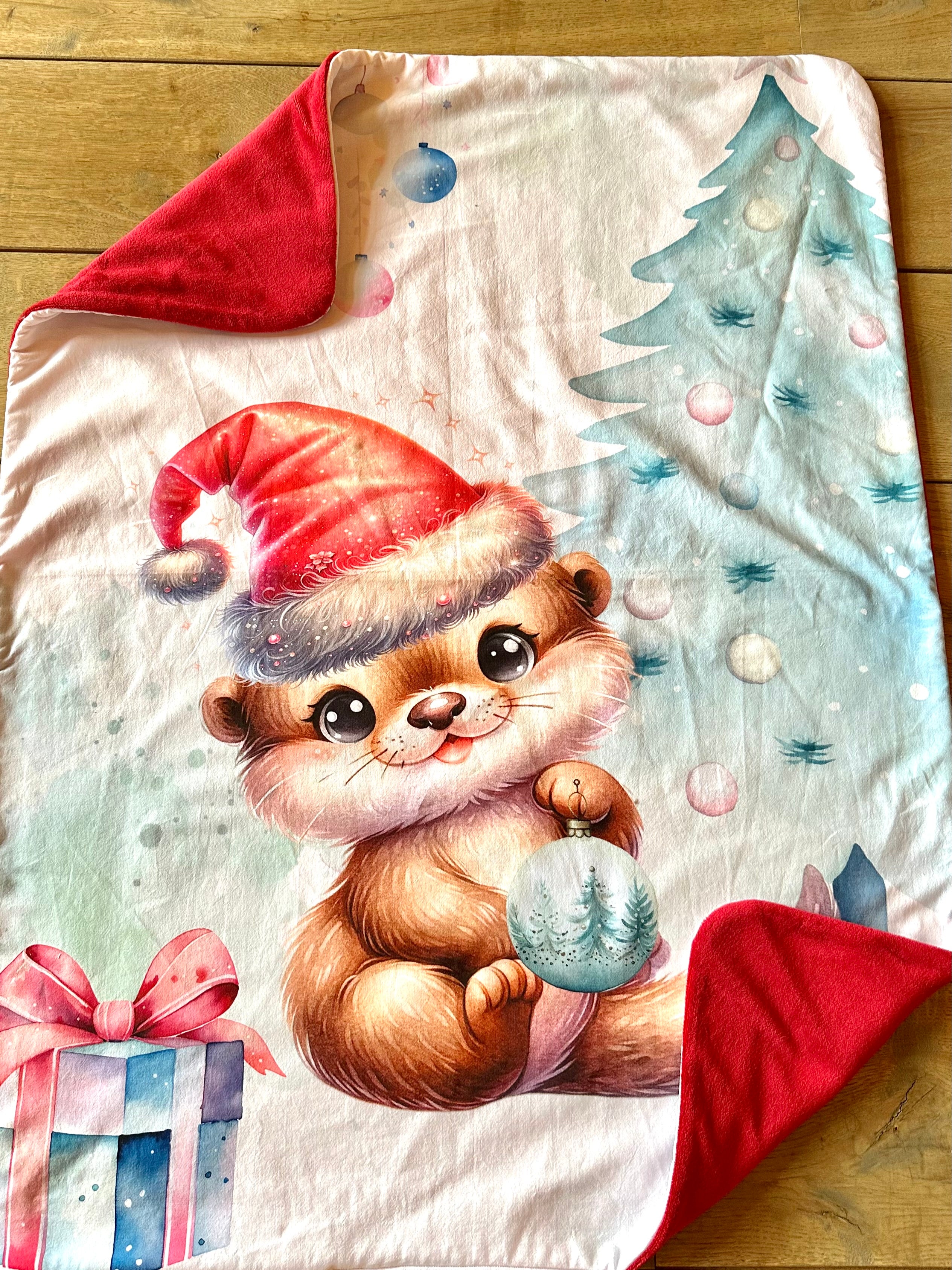 Plaid LA PETITE LOUTRE FETE NOEL - 90/70cm