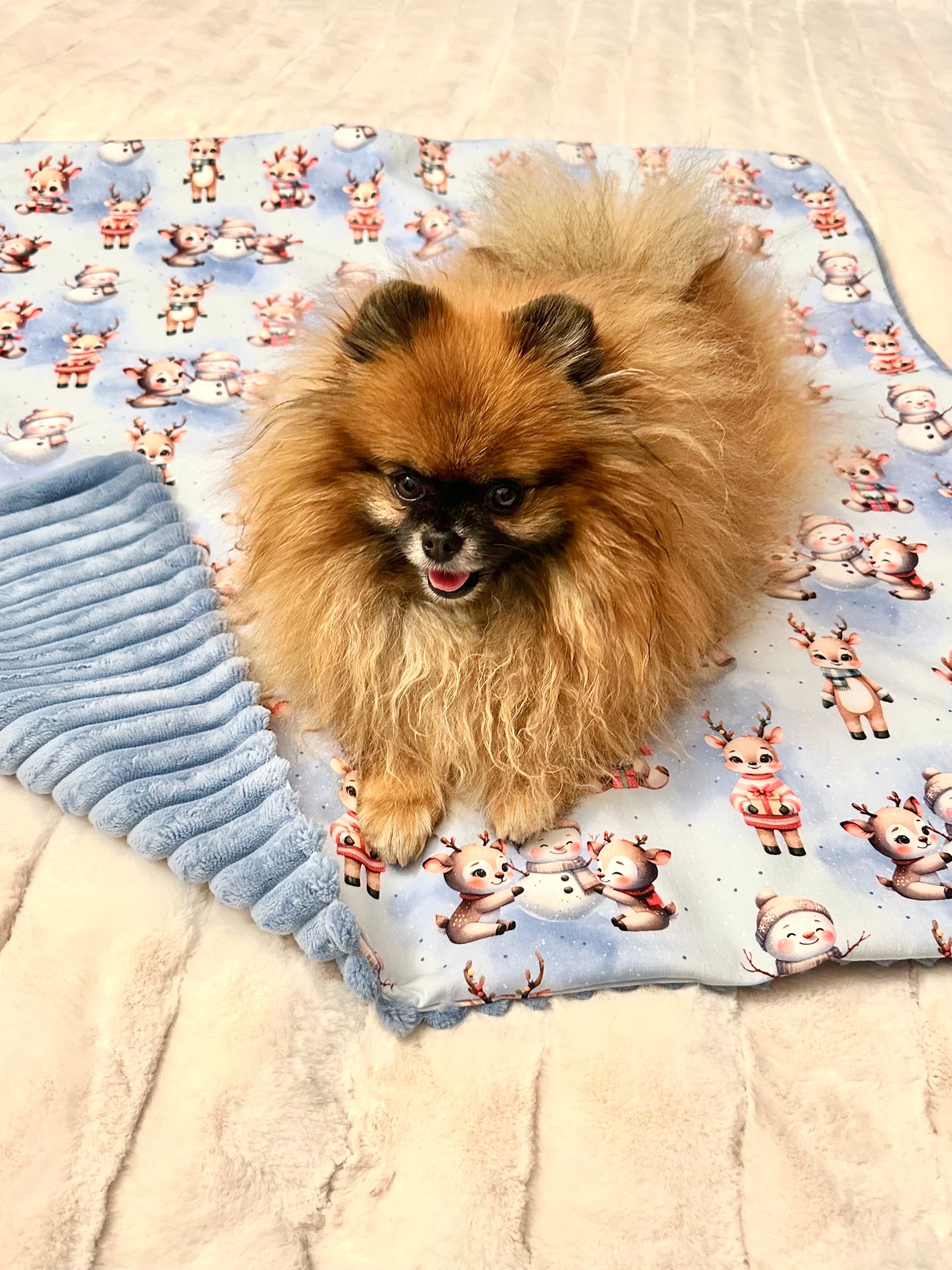 Couverture PETITS RENNES ET BONSHOMMES DE NEIGE - 80x78cm