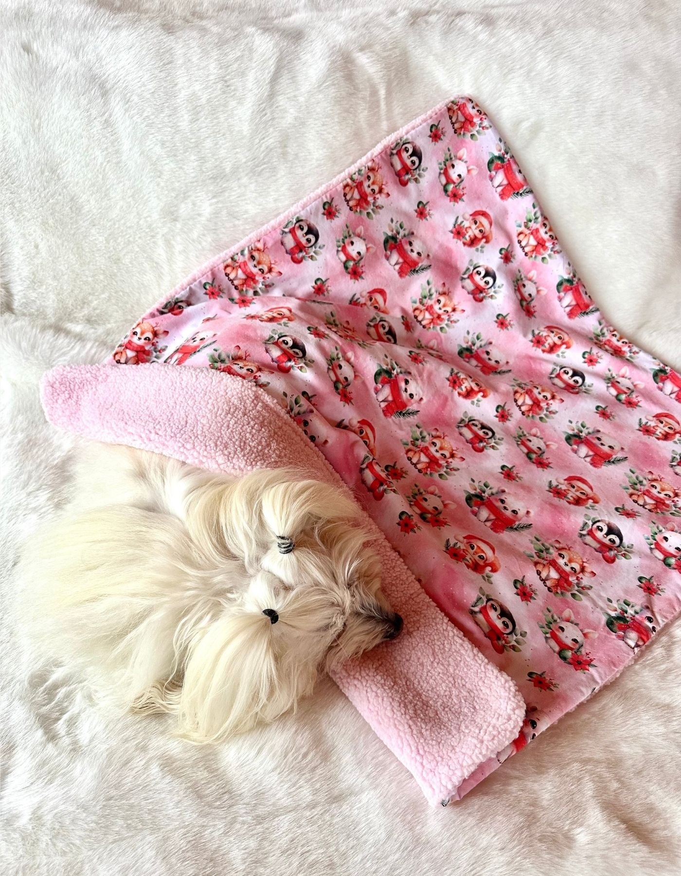 Couverture - UN NOEL ROSE ENCHANTE - 73x80 cm