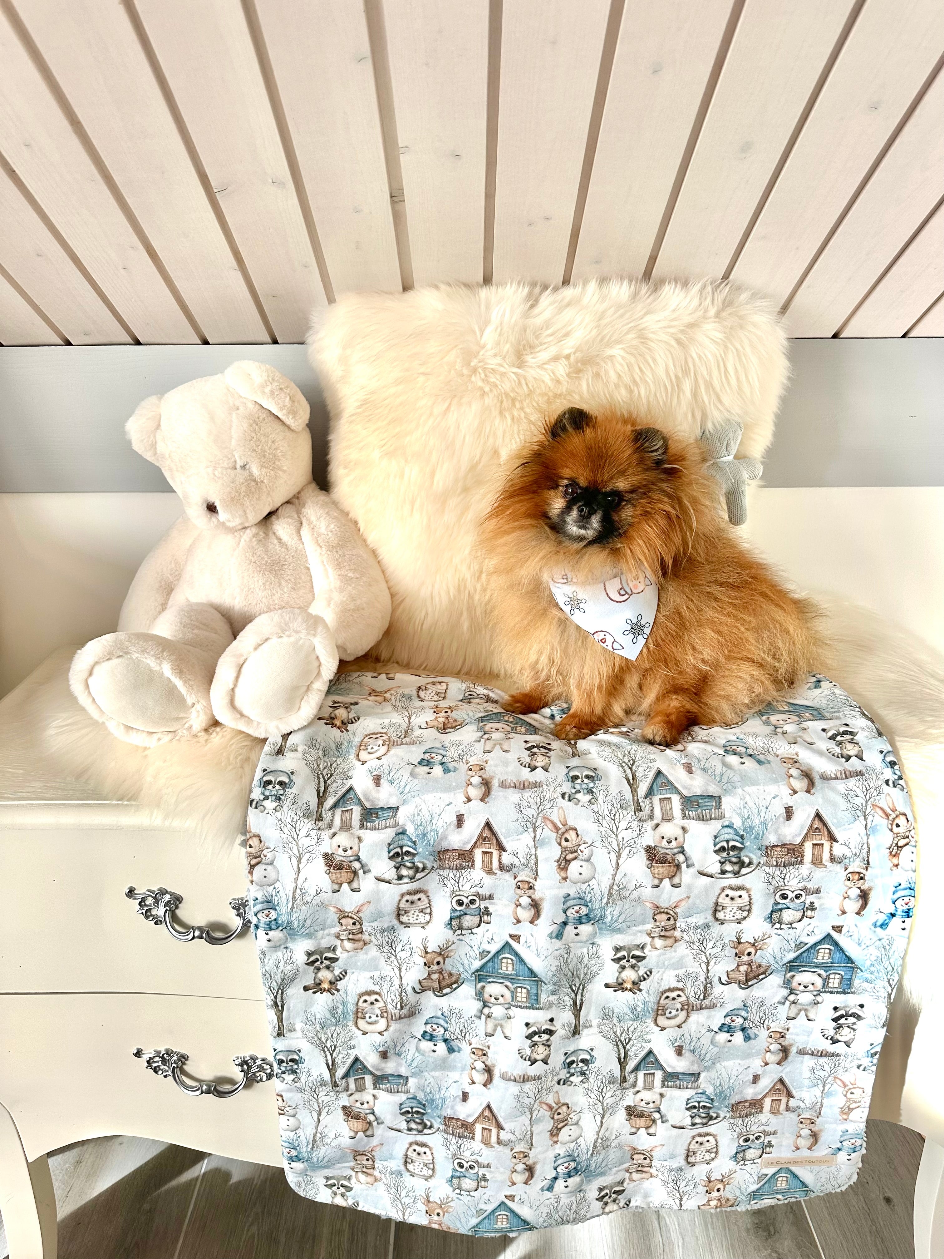 Couverture BATAILLE DE BOULES DE NEIGE - 71x60 cm