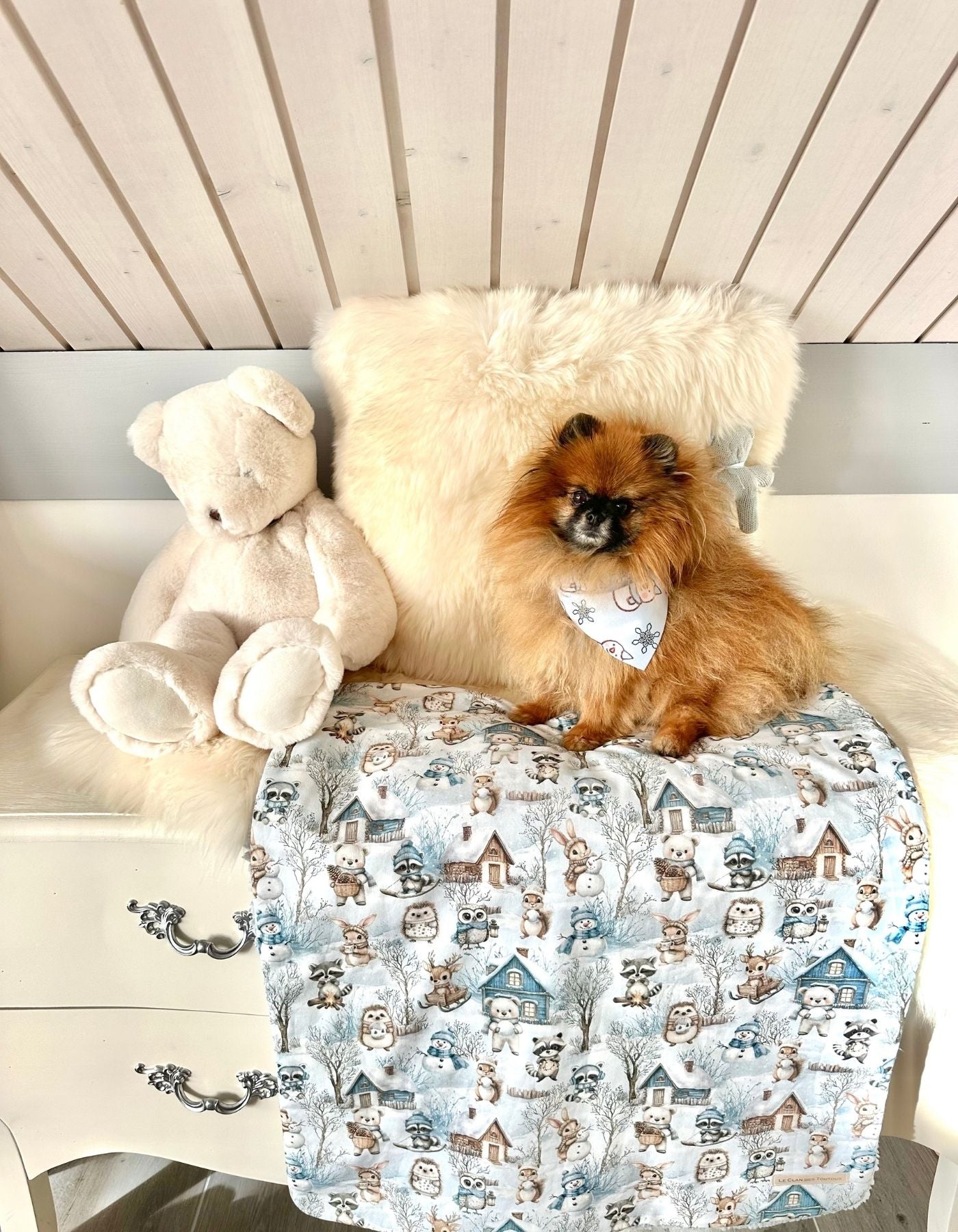 Couverture - BATAILLE DE BOULES DE NEIGE - 71x60 cm