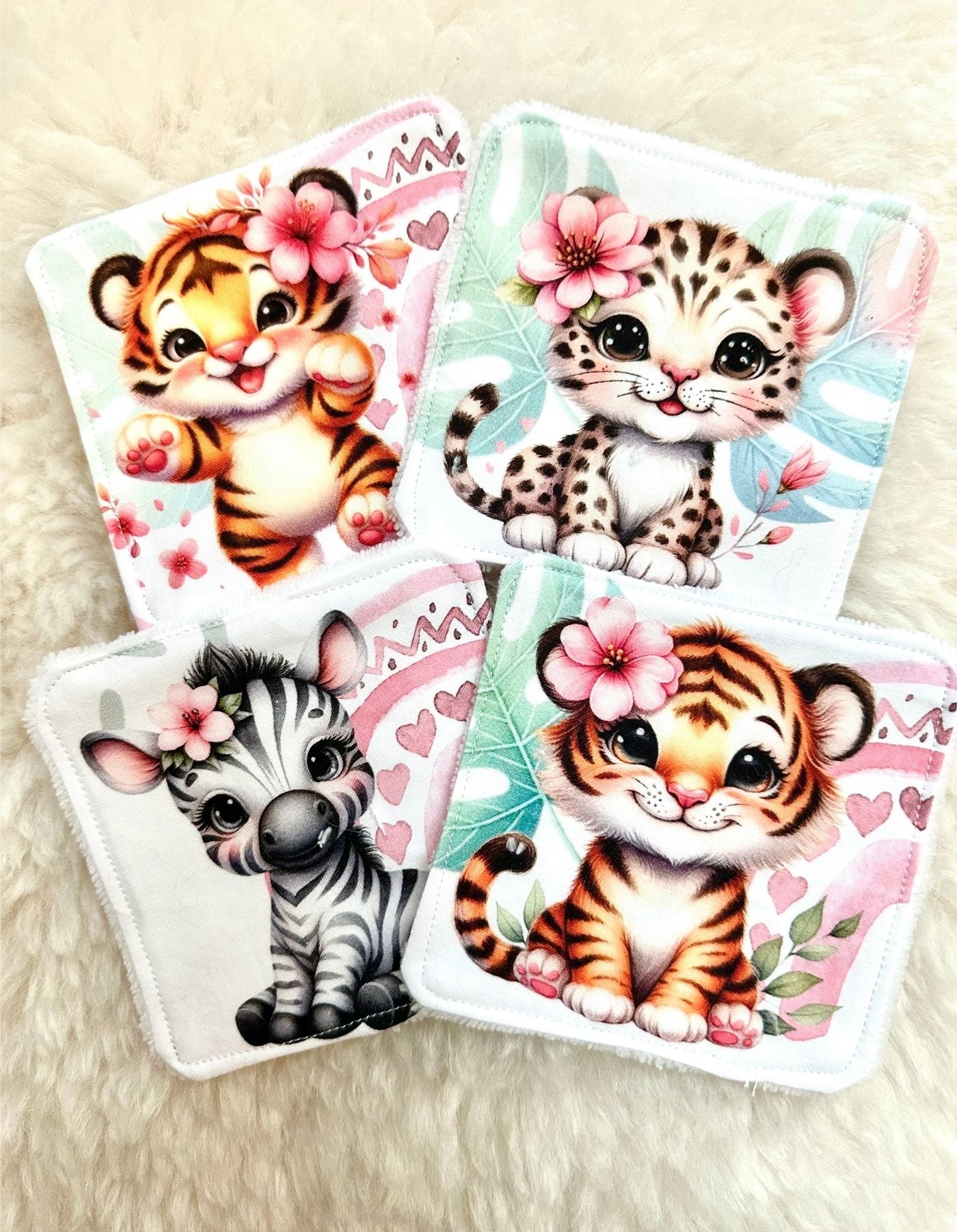 Pack de 4 lingettes - BEBES ANIMAUX