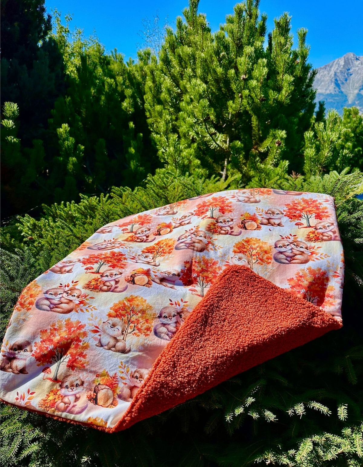 Couverture - IDYLLE D'AUTOMNE - 70x70cm