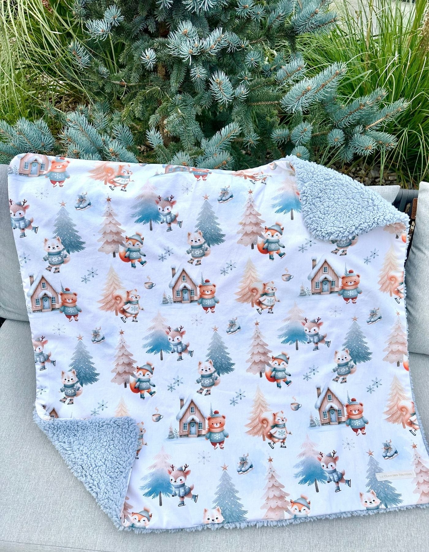 Couverture - JOUR DE PATINAGE - 80x78cm