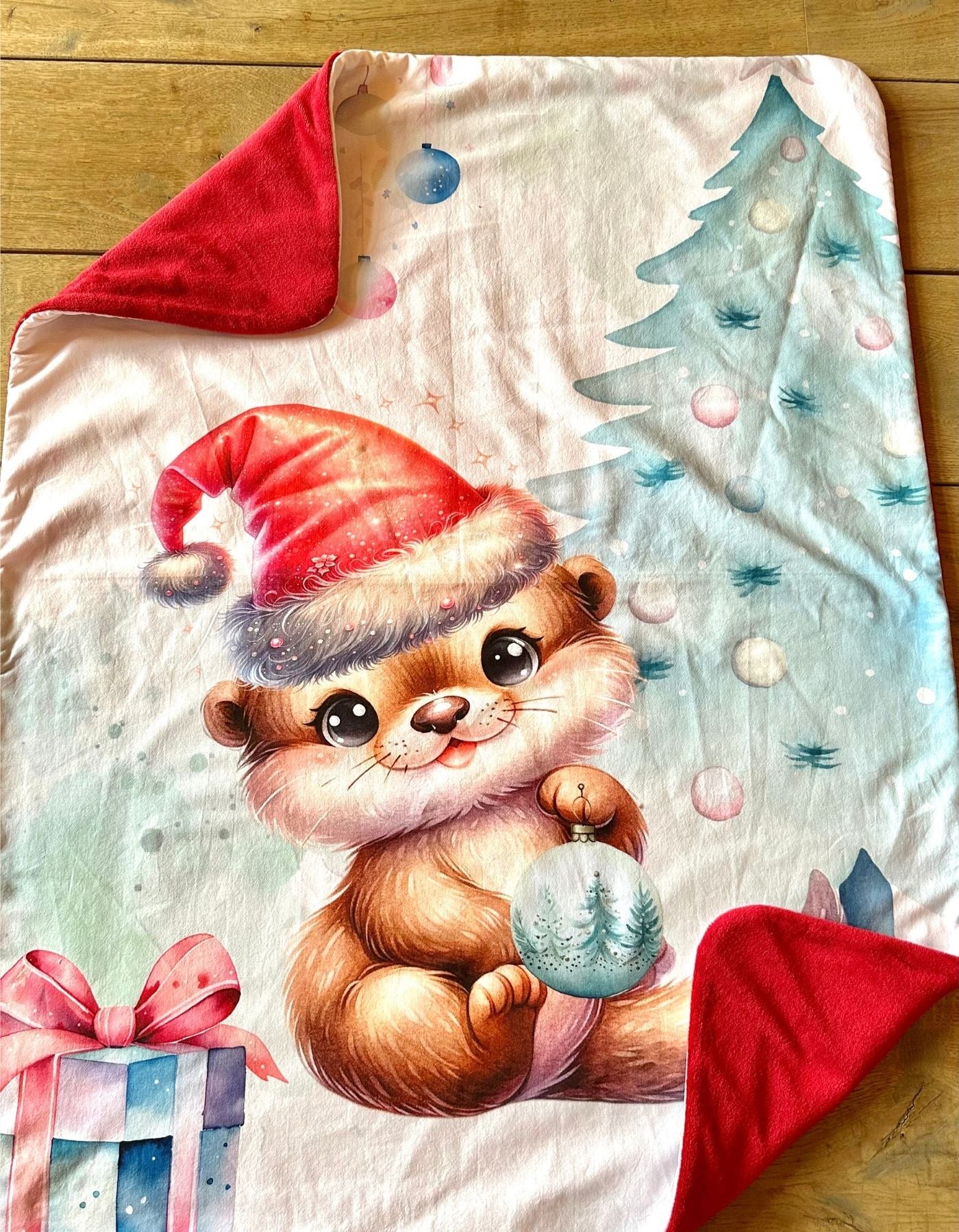 Plaid - LA PETITE LOUTRE FETE NOEL - 90x70cm