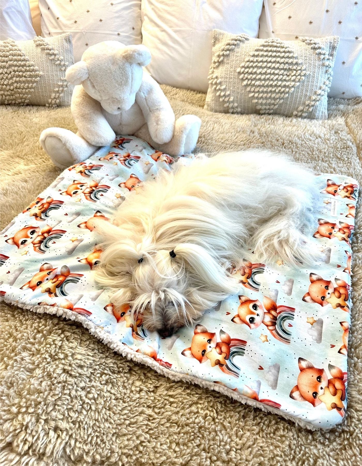 Couverture - PETIT RENARD ET ARC-EN-CIEL - 79x69cm