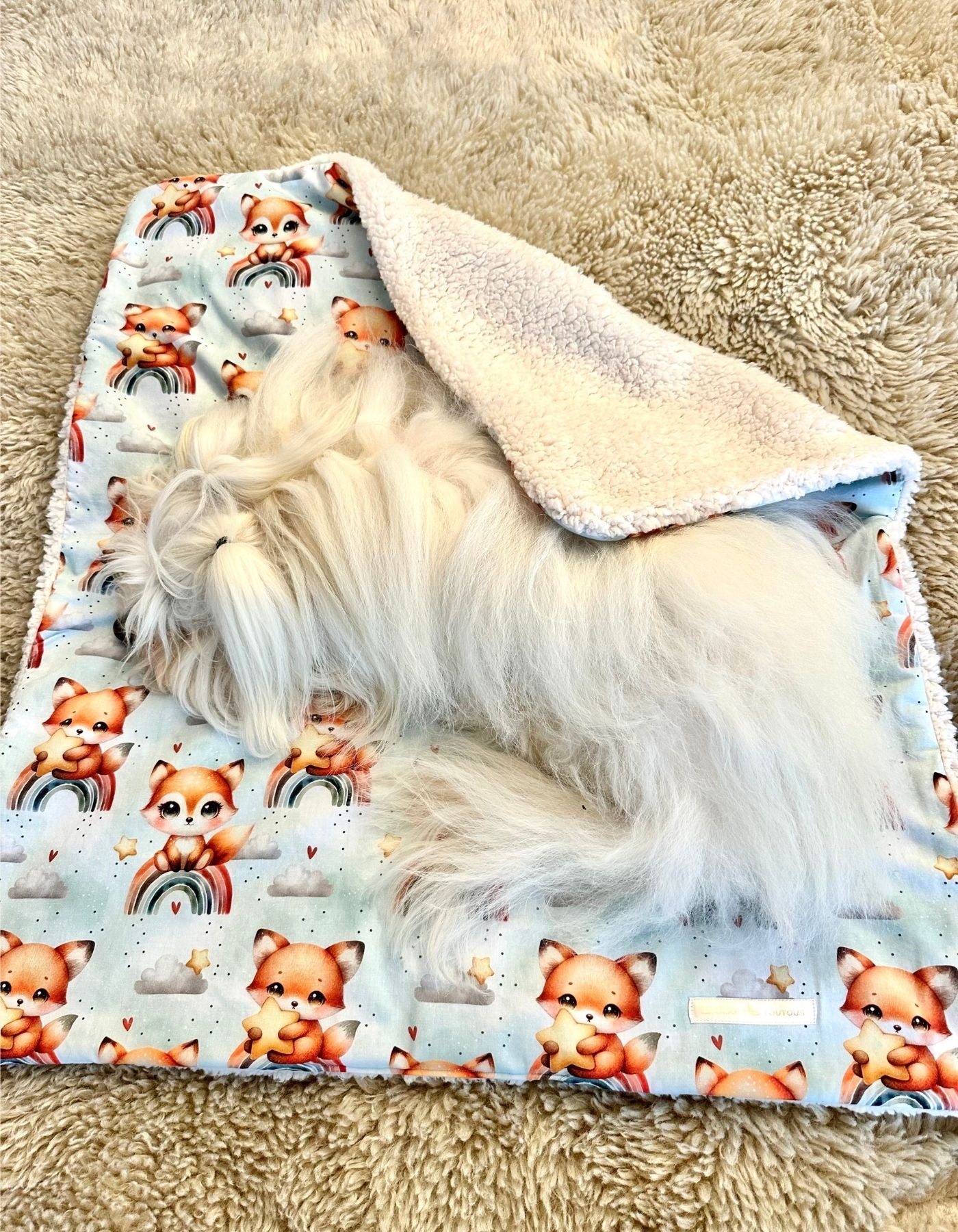 Couverture - PETIT RENARD ET ARC-EN-CIEL - 79x69cm