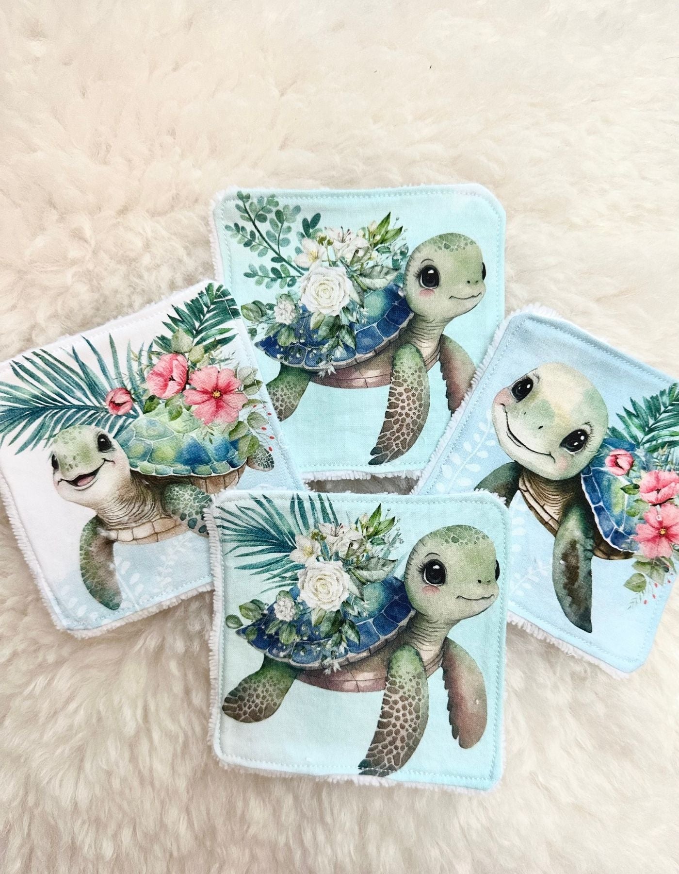 Pack de 4 lingettes - TORTUES MIGNONNES