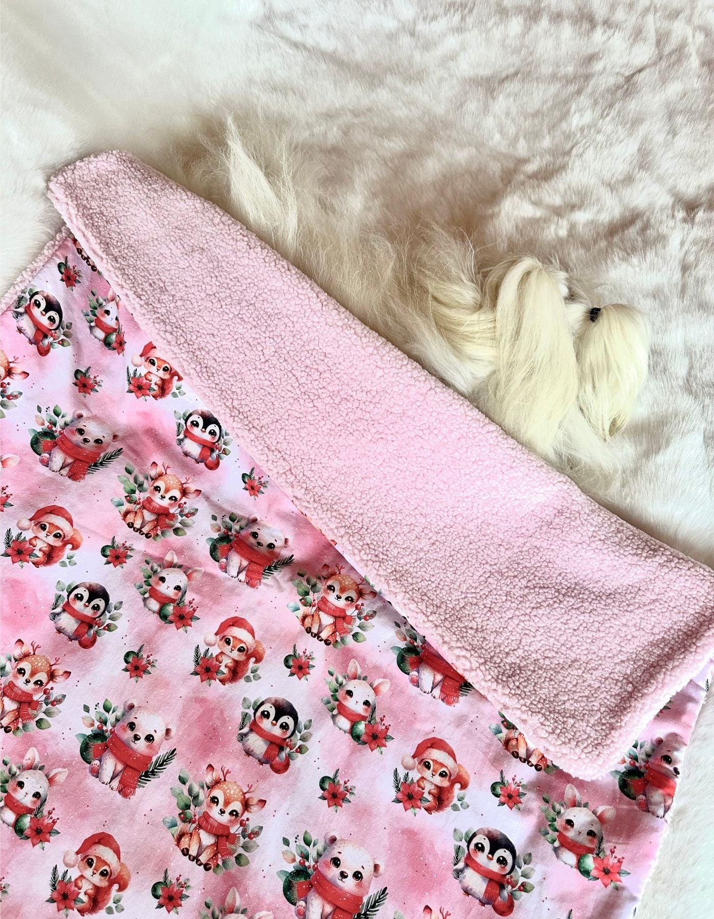 Couverture - UN NOEL ROSE ENCHANTE - 73x80 cm